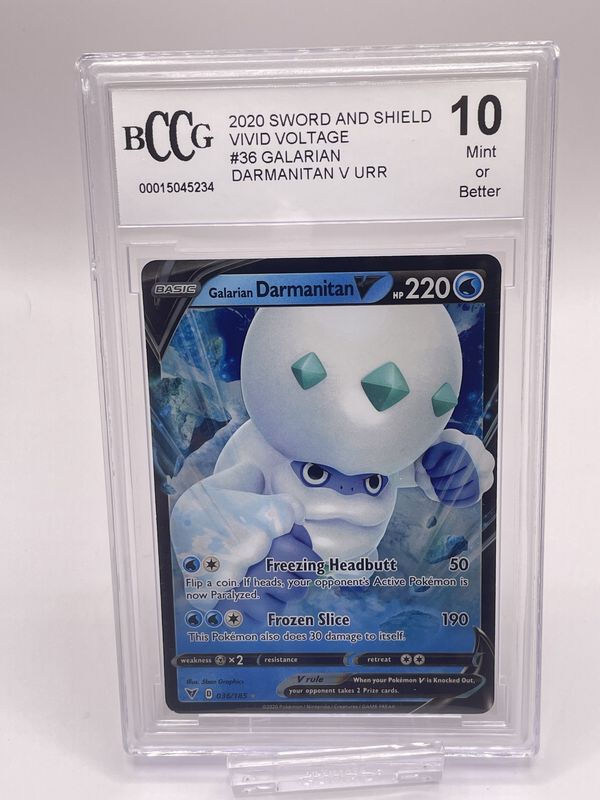 Pokemon Vivid Voltage #36 Galarian Darmanitan V BCCG 10 Ultra Rare