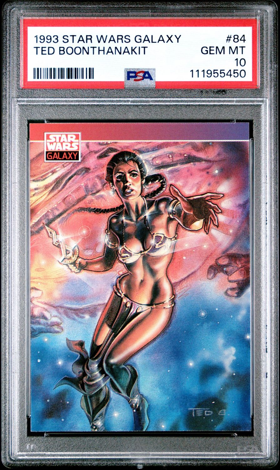 1993 Star Wars Galaxy #84 Ted Boontanakit PSA 10 Princess Leia Slave Outfit
