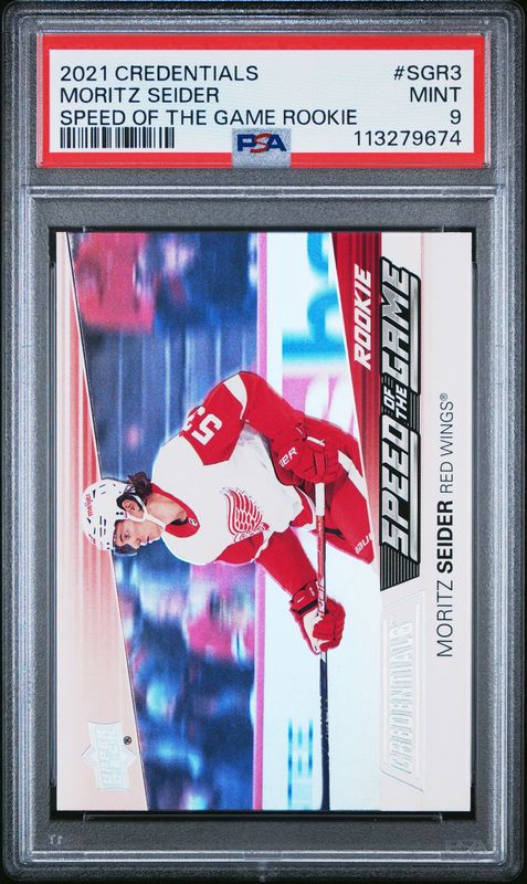 2021-22 Upper Deck Credentials #SGR3 Mortiz Seider RC PSA 9 Speed of the Game Rookie