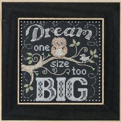 Dream Big by Mill Hill Quartet 2016. Chalkboard series. Beaded cross stitch kit