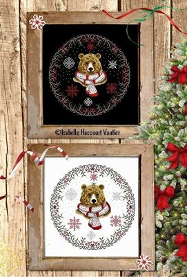 Un Ours en Hiver (A Bear in Winter) by Isabelle Haccourt Vautier Printed cross stich pattern