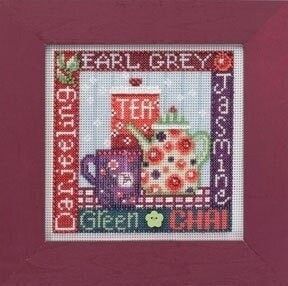 Tea Time by Mill Hill 2014 Spring Series Buttons and Bead embroidery kit. Beaded cross stitch kit