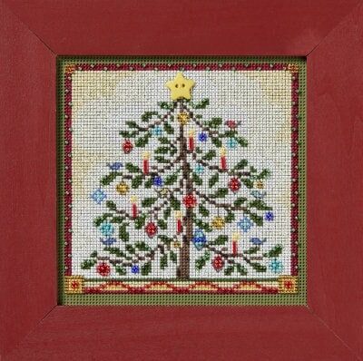 Feather Tree by Mill Hill Winter Series 2024 Buttons and Beads Counted cross stitch with beading embroidery kit