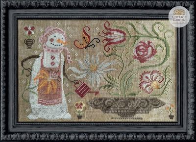 The Gardener by Cottage Garden Samplings 2023 Printed Cross Stitch Pattern The Snowman Collector Series (6/12)