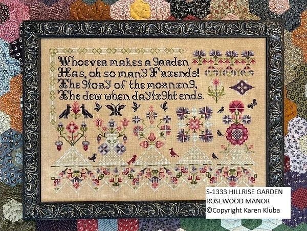 Hillrise Garden by Rosewood Manor Design. Primitive printed pattern for embroidery 2023
