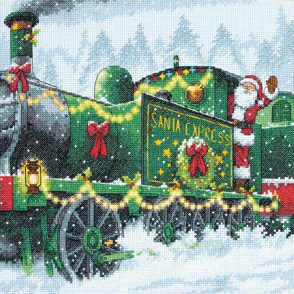 Santa Express by Dimensions Designer Simon Treadwell Christmas counted Cross Stitch Kit