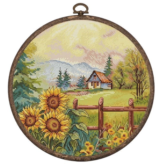The House On the Hilltop by HobbyJobby Counted Cross Stitch Kit with Hoop Included