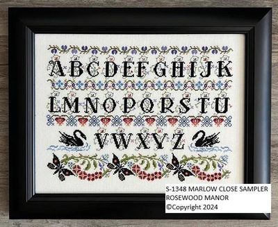 Marlow Close Sampler by Rosewood Manor Design 2025 Primitive printed pattern for embroidery