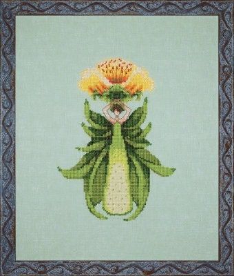 Orange Princess by Nora Corbett 2023 Petal Pushers Collection cross stitch pattern, embellishment pack