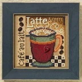 Latte by Mill Hill 2008 Autumn Series Buttons and Bead embroidery kit. Delicious coffee beaded cross stitch kit