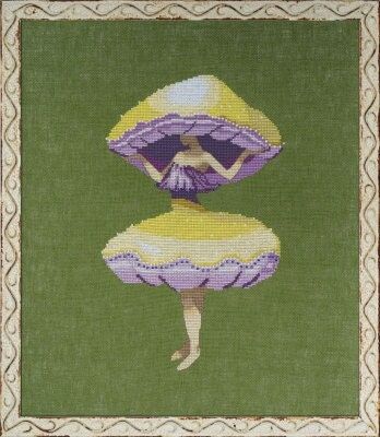 Miss Yellow Mushroom by Nora Corbett 2024 The Dark Forest Collection Cross stitch pattern