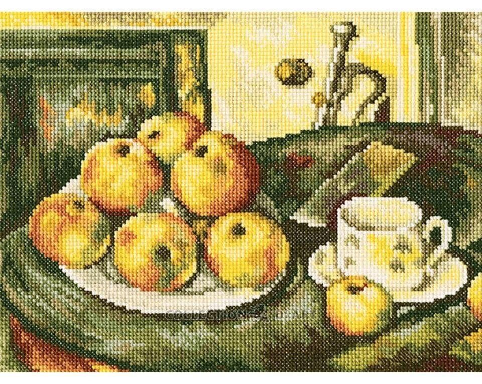 Still life with apples by RTO. Counted Cross Stitch Kit. Romantic Spring design