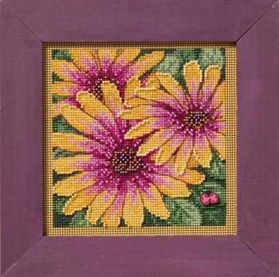 African Daisies by Mill Hill 2025 Autumn Series Buttons and Beads Beautiful Floral beaded cross stitch embroidery design