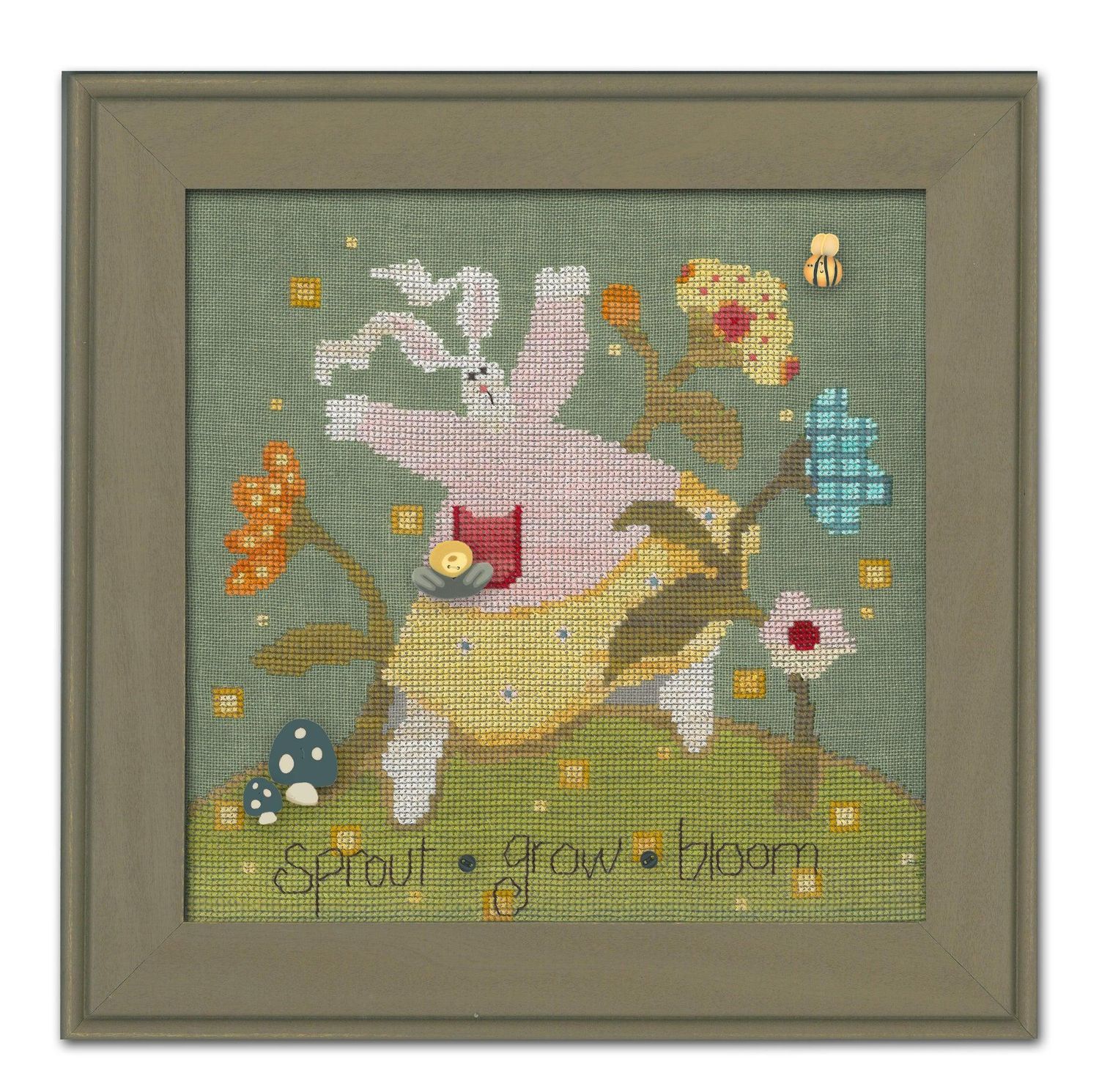 Sprout by Just Another Button Company 2014 Counted cross stitch chart &amp; buttons