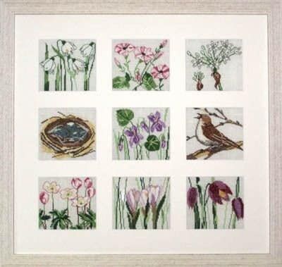 Spring squares (Frühlingsquadrate) by Acufactum Spring &amp; Summer Collection Counted cross-stitch kit