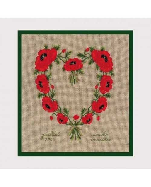 Poppy Heart by Le Bonheur des Dames. Flowers &amp; Plants Collection. Counted cross stitch kit