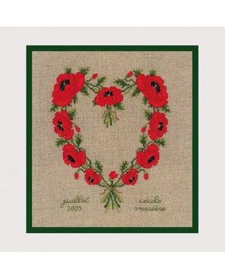 Poppy Heart by Le Bonheur des Dames. Flowers &amp; Plants Collection. Counted cross stitch kit