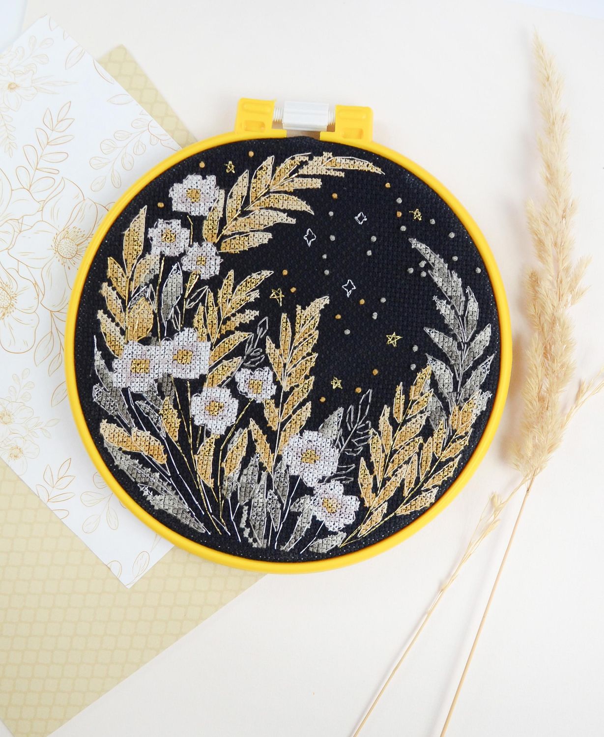 Shine from the starlight by Abris Art. Counted Cross Stitch Kit Extras: Decorative Embroidery Frame