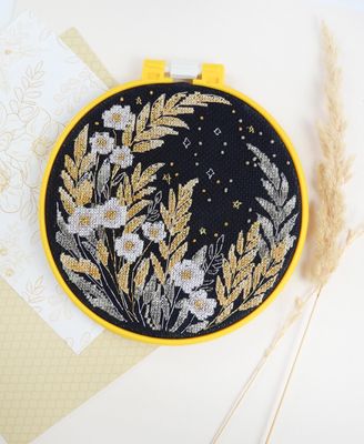 Shine from the starlight by Abris Art. Counted Cross Stitch Kit Extras: Decorative Embroidery Frame