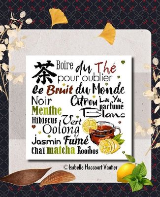 Le Thé (Tea) by Isabelle Haccourt Vautier Printed cross stich pattern