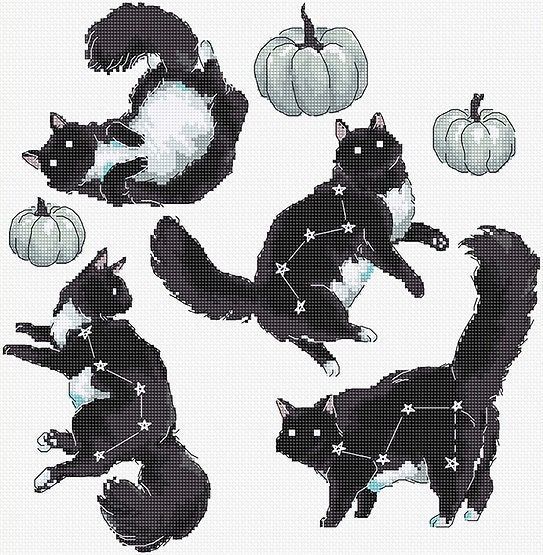 Cat Constellation by LETISTITCH Counted cross stitch kit  release 2023