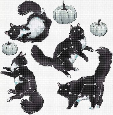 Cat Constellation by LETISTITCH Counted cross stitch kit  release 2023