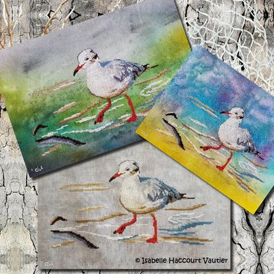 La Rieuse by Isabelle Haccourt Vautier Collection Oleron by ISA Printed cross stich pattern