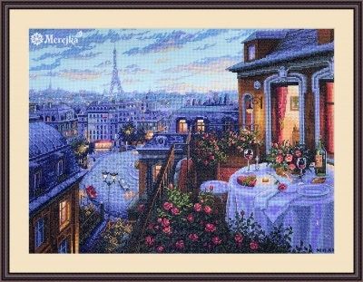 Paris Evening Deja Vu by Merejka 2020 counted cross stitch kit. Romantic Paris embroidery