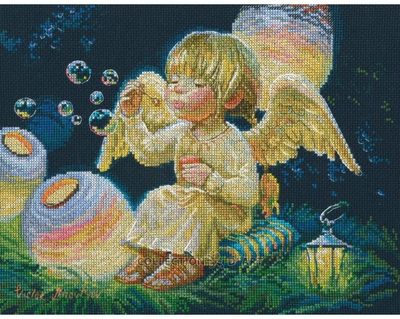 Sky lanterns by RTO. Angels Collection. Сounted Cross Stitch Kit for kids