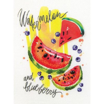 Watermelon and Blueberry by RTO Stamped Cross Stitch Kit