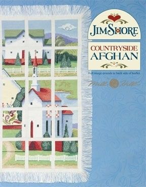 Countryside Afghan by Mill Hill 2008 Designer Jim Shore Publications, Printed cross stitch pattern+embellishment pack