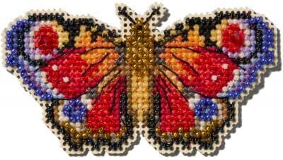 Peacock Butterfly by Mill Hill 2025 Seasonal Ornament Spring Bouquet Collection Counted Glass Bead kit with Treasure Be ready for the Spring
