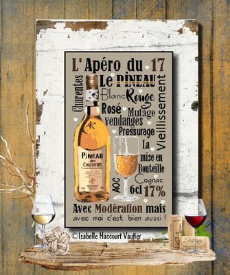 Pineau des Charentes by Isabelle Haccourt Vautier Collection Broide du Noir Printed cross stich pattern