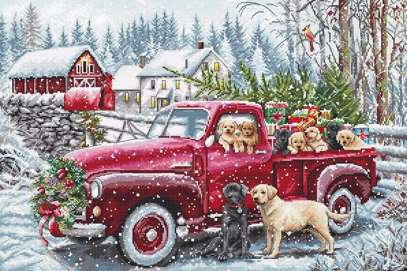 Christmas Delivery by LETISTITCH Counted cross stitch kit 2021