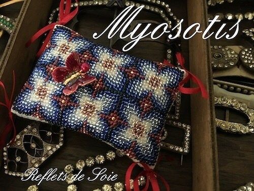 Myosotis (Forget-me-not) by Reflets de Soie Beaded mini-kit Release January 2017