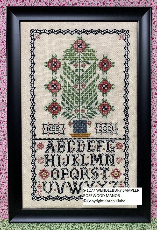 Wendlebury Sampler by Rosewood Manor Design. Primitive printed pattern for embroidery 2022