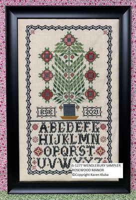 Wendlebury Sampler by Rosewood Manor Design. Primitive printed pattern for embroidery 2022