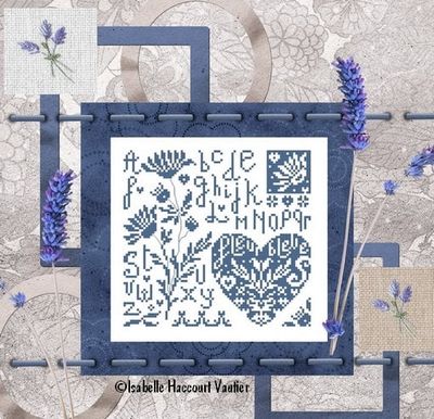 Fleur Bleue (Blue Flower) by Isabelle Haccourt Vautier Printed cross stich pattern