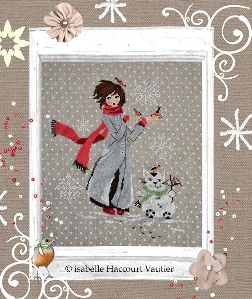 Boule de Chat (Cat&#39;s Ball) by Isabelle Haccourt Vautier Printed cross stich pattern
