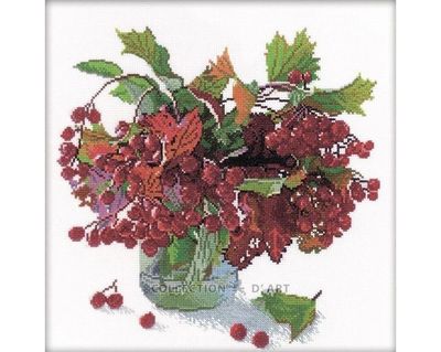May rose bouquet (Viburnum bouquet) by RTO. Сounted Cross Stitch Kit. Great berry design