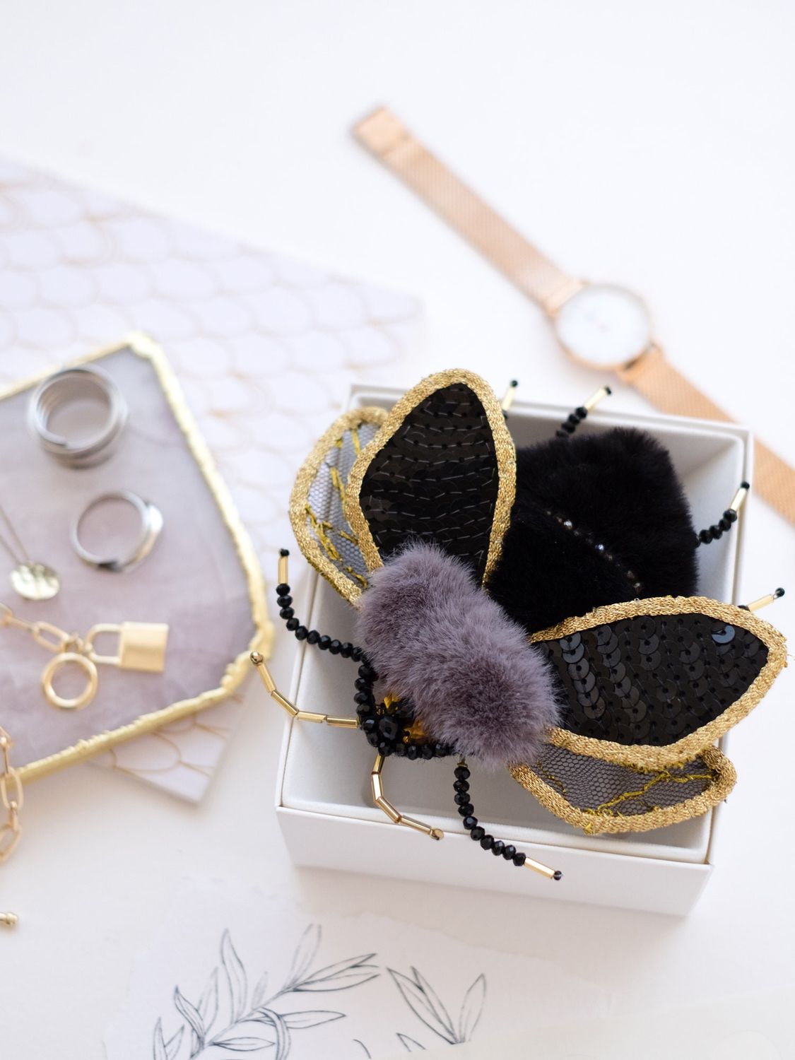 Velvet story by Abris Art Decoration Brooches (jewelry) with beads. Bead Embroidery Kit