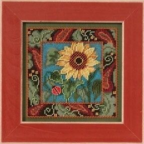 Sunflower by Mill Hill 2013 Autumn Series Buttons and Beads Kit Beaded cross stitch embroidery kit