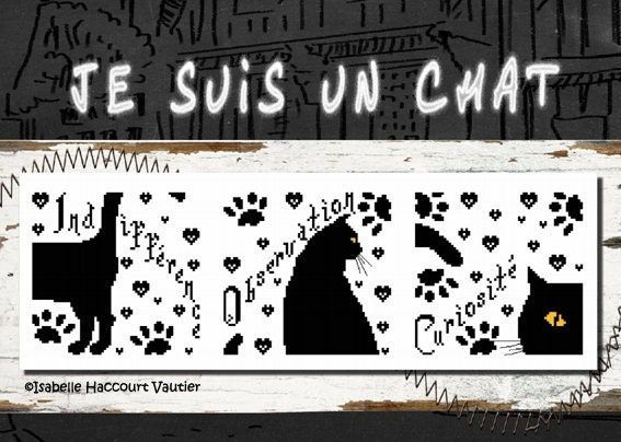 Je suis un Chat (I&#39;m a Cat) by Isabelle Haccourt Vautier Printed cross stich pattern