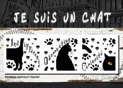 Je suis un Chat (I&#39;m a Cat) by Isabelle Haccourt Vautier Printed cross stich pattern