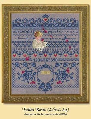Fallen Roses by Lavender &amp; Lace. Designer Marilyn Leavitt-Imblum Counted cross stitch pattern 2008