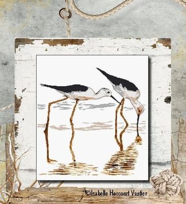Les grandes échasses (The big stilts) by Isabelle Haccourt Vautier Collection Oleron by ISA Printed cross stich pattern