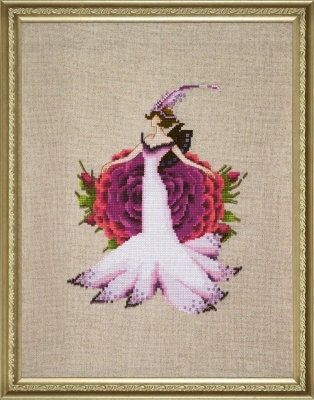 Gigantic French Rose by Nora Corbett 2022 Rose Couture Collection Cross stitch pattern, embellishment pack