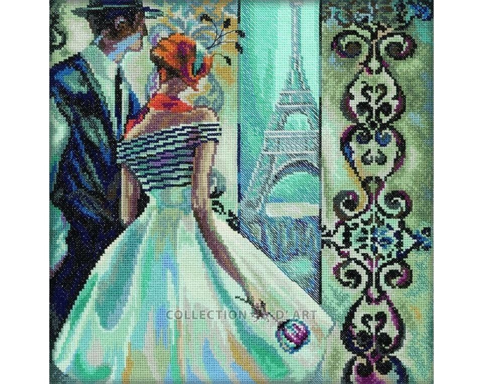 Spring in Paris by RTO. Сounted Cross Stitch Kit DMC floss