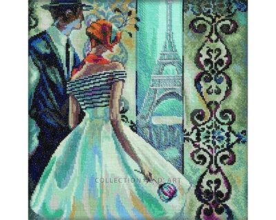 Spring in Paris by RTO. Сounted Cross Stitch Kit DMC floss