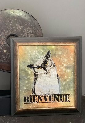 Bienvenue Hibou (Welcome Owl) by Isabelle Haccourt Vautier Printed cross stich pattern